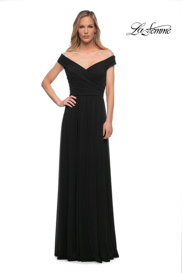 La Femme 29168 Off the Shoulder Mother of the Bride Dress