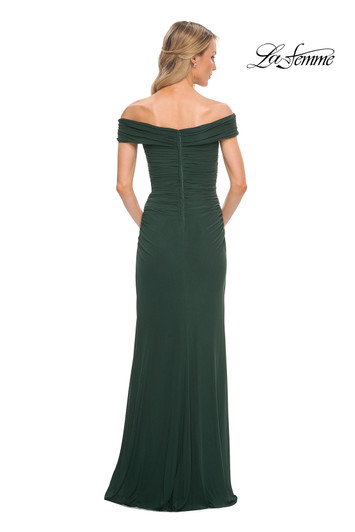 La Femme 29541 Off the Shoulder Ruched Mother of the Bride Dress