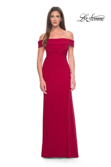 La Femme 31086 Off the Shoulder Mother of the Bride Dress