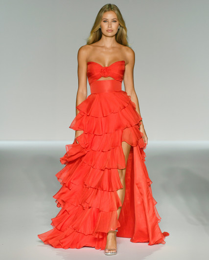 Sherri Hill 56870 Strapless Ruffle Prom Dress