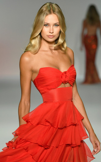 Sherri Hill 56870 Strapless Ruffle Prom Dress