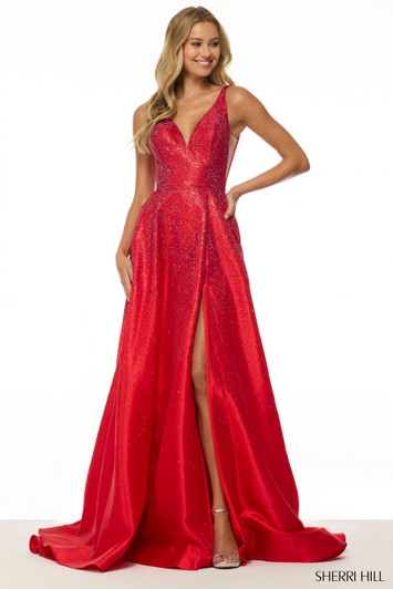 Sherri Hill 56990 A-Line Hot Stone Dress
