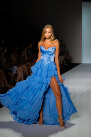 Sherri Hill 56911 Strapless Ruffle Ballgown Dress
