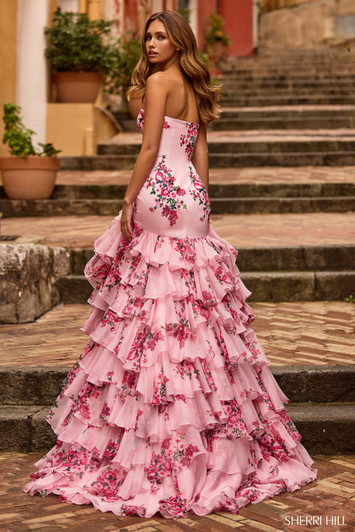Sherri Hill 57144 Strapless Floral Dress
