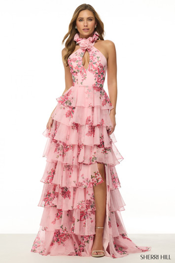 Sherri Hill 57251 Floral Ruffle Dress