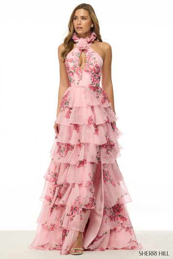 Sherri Hill 57251 Floral Ruffle Dress