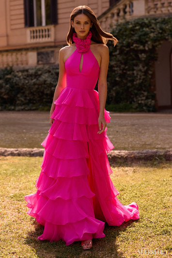 Sherri Hill 57305 Ruffle Halter Dress