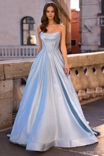 Sherri Hill 57520 Strapless Hot Stone Ballgown