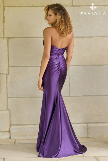 Faviana 11453 Strapless Ruched Satin Dress Faviana 11453 Strapless Ruched Satin Dress