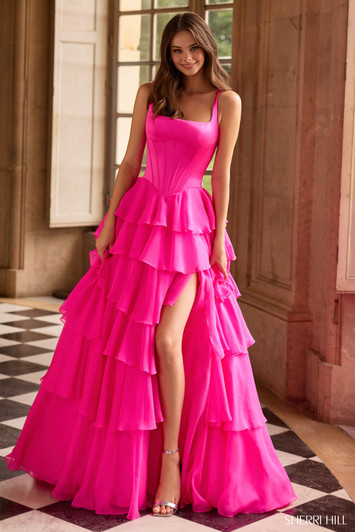 Sherri Hill 57625 Tiered Ruffle Ballgown Dress