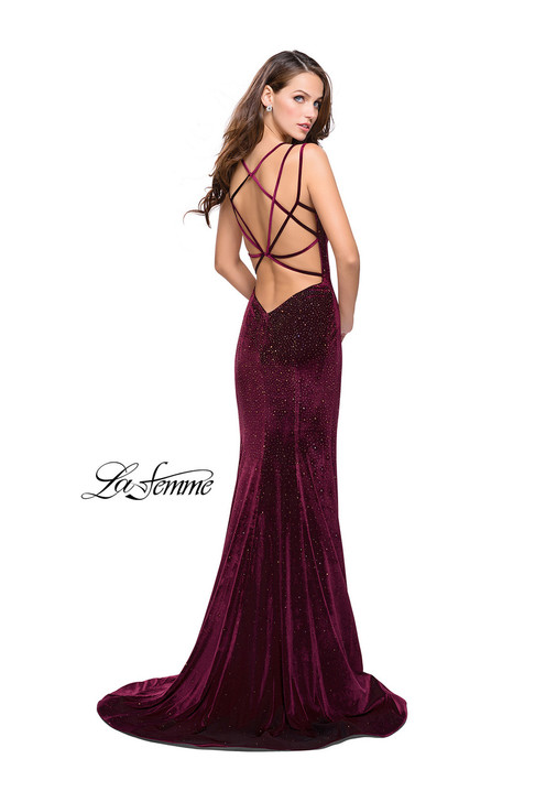 La Femme 25681 Velvet Dress