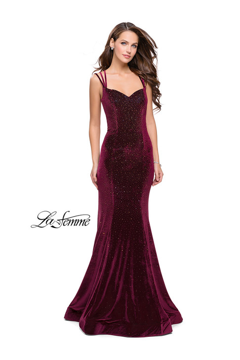 La Femme 25681 Velvet Dress