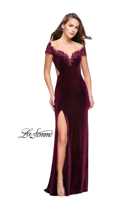 La Femme 25823 Velvet Dress