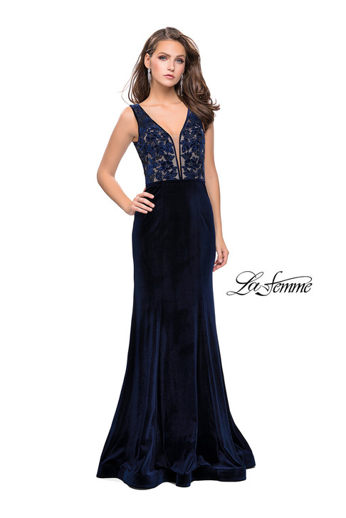 La Femme 25824 Velvet Dress