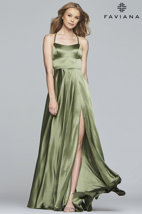 Faviana S10211 Flowy Satin Dress
