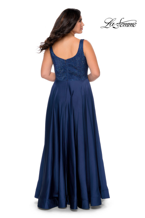La Femme Curve 28879 Flowy A-Line Plus Size Dress
