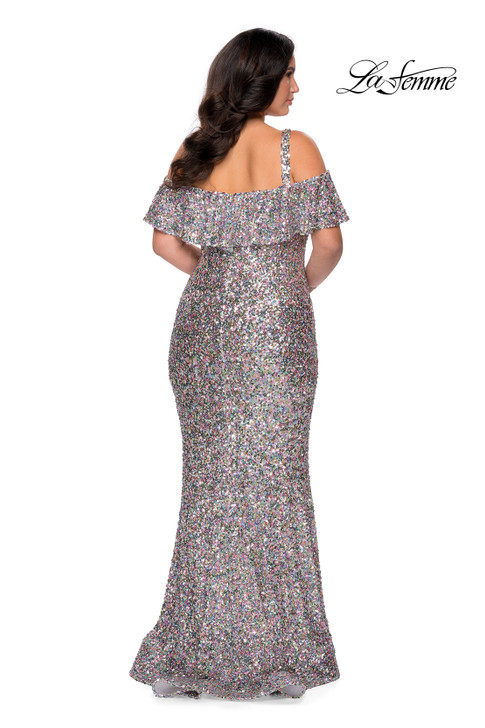 La Femme Curve 28947 Sequin Plus Size Dress