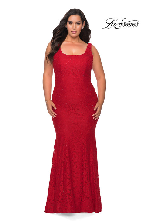 La Femme Curve 28948 Lace Plus Size Dress