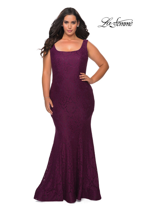 La Femme Curve 28948 Lace Plus Size Dress