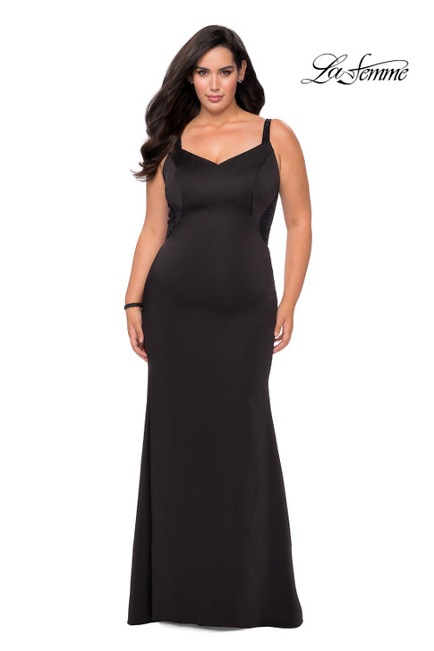 La Femme Curve 28964 Black Plus Size Dress