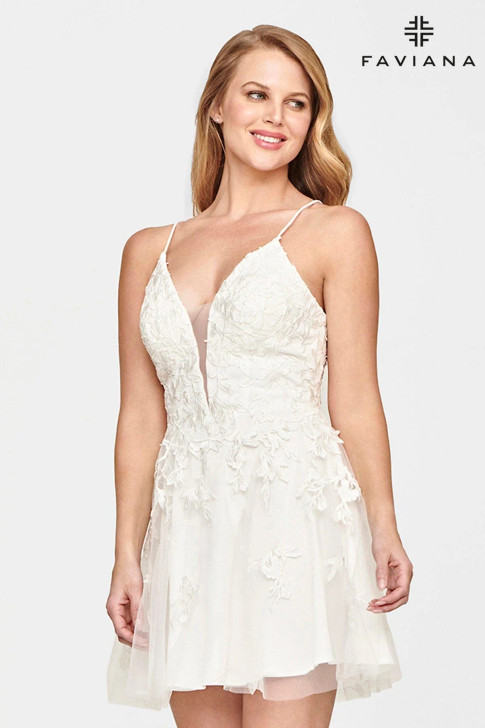 Faviana S10709 Short Lace Dress