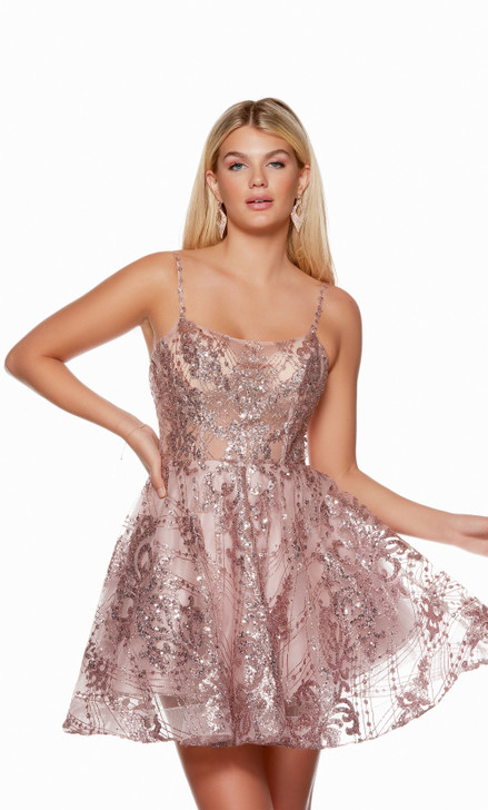 Alyce 3122 Short Glitter Dress