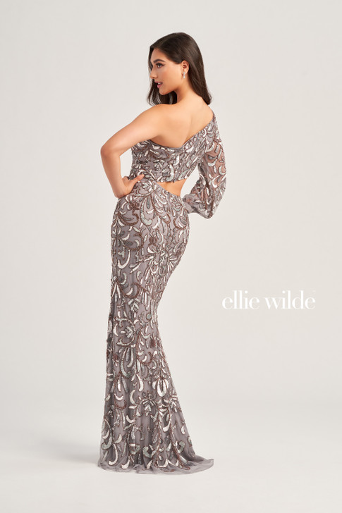 Ellie Wilde EW35020 One Shoulder Beaded Dress