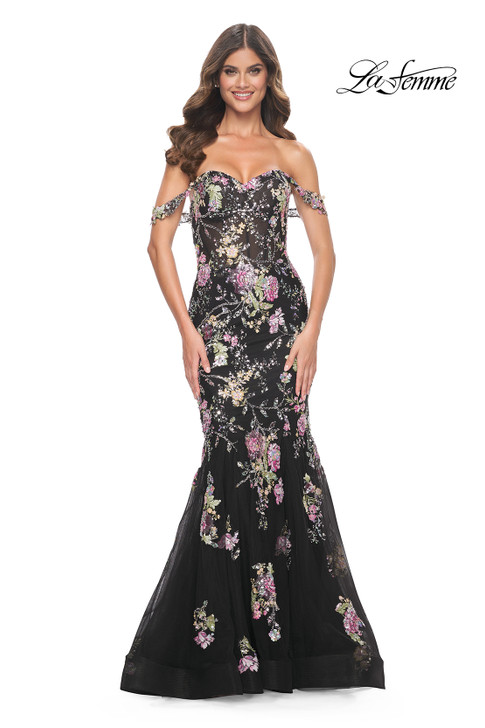 La Femme 32087 Floral Mermaid Dress