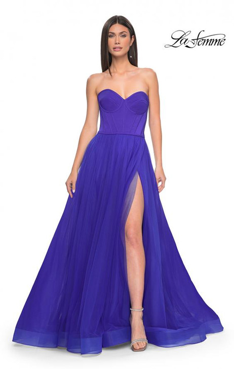 La Femme 32424 Strapless A-line Dress