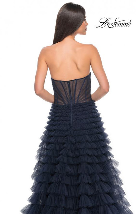 La Femme 32283 Strapless Ruffle Dress