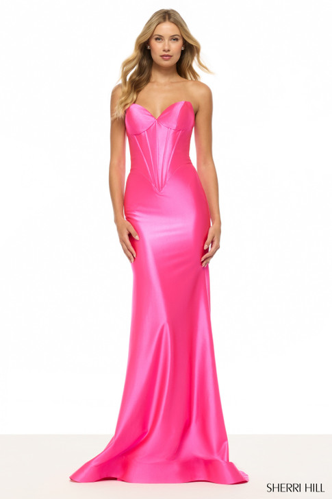Sherri Hill 57644 Strapless Satin Dress