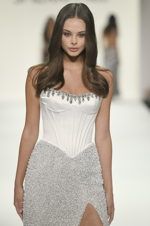 Sherri Hill 67193 Strapless Beaded Corset Dress