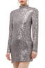 HIGH NECK WITH KEY HOLE BACK SEQUINED DRESS BAN1908-0943