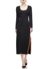 OVAL NECK WITH SLIT ON THE SIDE ANKLE LENGTH DRESS BAN2011-0194