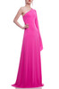 ASYMETRICAL NECK WITH ONE SHOULDER AND ONE SLEEVE FLOOR LENGTH DRESS BAN2104-0981