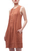ROUND NECK WITH HALF BUTTON DOWN FRONT DRESS BAN2106-0591