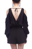 SURPLICE NECK WITH TIE ON THE BACK AND COLD SHOULDER BODYSUIT TOP BAN2109-0742