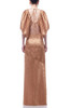 DEEP V-NECK WITH TIE ON THE BACK AND SLIT ASIDE FLOOR LENGTH DRESS BAN2110-0194