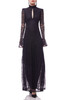 HIGH NECK WITH KEY HOLE FRONT FLOOR LENGTH DRESS BAN2110-0854