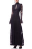 HIGH NECK WITH KEY HOLE FRONT FLOOR LENGTH DRESS BAN2110-0854