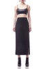 NORMAL WAISTED WITH SLIT ON THE SIDE MID-CALF SKIRT BAN2110-0873