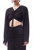 V-NECK WITH DRAWSTRING FRONT CROPPED TOP BAN2110-1001-B