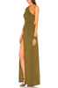 ONE SHOULDER WITH HIGH SLIT ASIDE FLOOR LENGTH DRESS BAN2110-0009