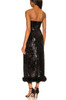 STRAPLESS WITH SLIT ASIDE MID-CALF DRESS BAN2111-0482