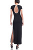 ROUND NECK WITH KEY HOLE BACK AND SLIT ON THE SIDE ANKLE LENGTH DRESS BAN2112-0043