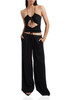 HALTER NECK WITH DRAWSTRING FRONT TOP BAN2112-1289