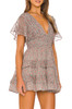 V-NECK WITH LACE UP BACK AND BUTTERFLY SLEEVE DRESS BAN2203-1264