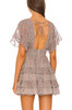 V-NECK WITH LACE UP BACK AND BUTTERFLY SLEEVE DRESS BAN2203-1264
