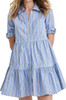 BUTTON DOWN FRONT WITH ROLL UP SLEEVE DRESS BAN2204-0060