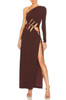 ONE-SHOULDER WITH HIGH SLIT ASIDE DRESS BAN2206-1257